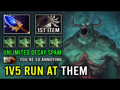 WTF 1v5 Run At Them First Item Blade Mail Unlimited Decay Spam Offlane Undying Dota 2