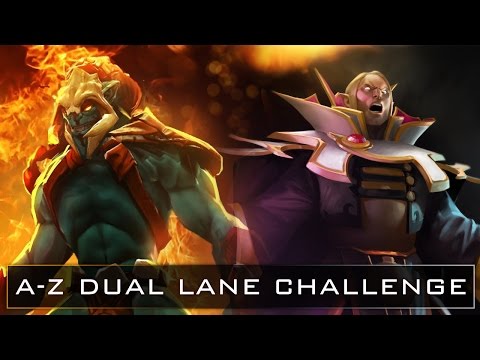 Dota 2 A-Z Dual Lane Challenge - Huskar and Invoker
