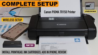 Canon Pixma TR150-Druckereinrichtung, WLAN-Einrichtung, Druckkopf und Tinte installieren, iPhone ...