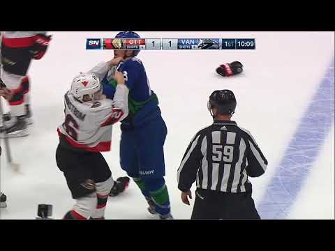 NHL Fight - Senators @ Canucks - Brannstrom vs Hawryluk - 24 04 2021