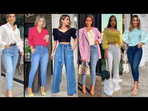 MODA 2022 MUJER TENDENCIAS EN PANTALONES DE MODA OUTFITS CASUALES CON JEANS 2022 MUJER