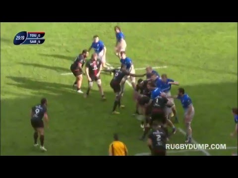Jacques Burger lines up and nails Luke McAlister with textbook tackle