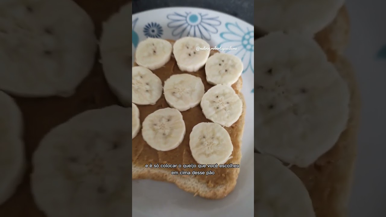 Pão com pasta de amendoim, banana e canela. Super fácil e delicioso