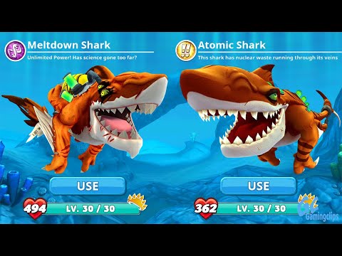MELTDOWN SHARK vs ATOMIC SHARK in Hungry Shark World