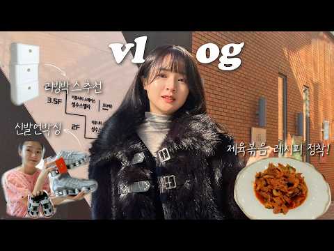vlog 남편과 성수동데이트🩷신발 언박싱👟제육볶음 정착 레시피🥘수납함 추천