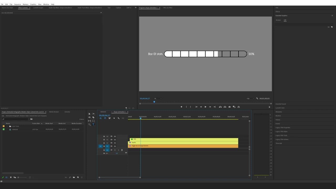 Animated Infographic Modern Style Colored Info Card 14 in Premiere Pro