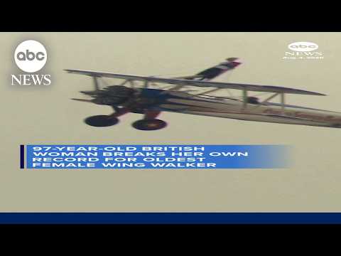 97-year-old breaks own record for oldest female wing walker
