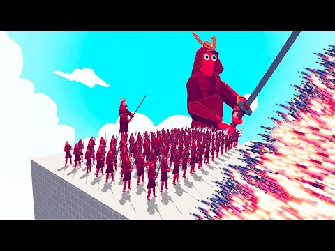 100x SAMURAI + 1x GIANT SAMURAI vs 1x EVERY GODS - Totally Accurate Battle Simulator TABS
