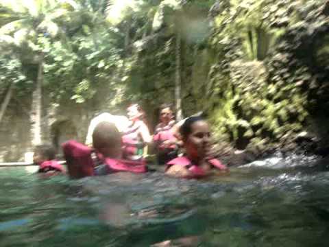 Xcaret underground river swimming