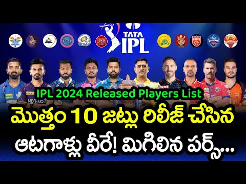 IPL 2024 All 10 Team Released Players List And Remaining Purse In Telugu | GBB Cricket
