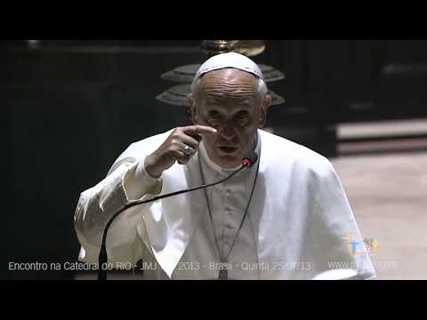 ENCONTRO NA CATEDRAL PAPA FRANCISCO COM ARGENTINOS  - JMJ RIO 2013 - QUINTA 25/07/13