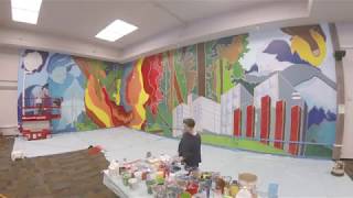 Tacoma Community College Library Mural Time-lapse