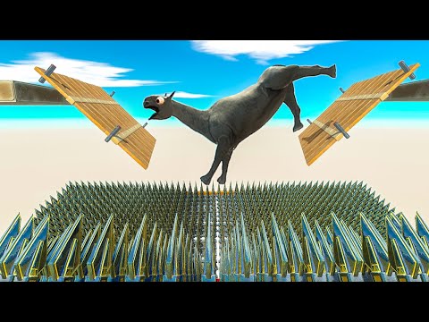 CaReFuL SpiKEs BeLOw, RuN FaSt BeForE tHE bRiDgE SpLiT - Animal Revolt Battle Simulator