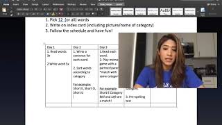 How to do the WORD STUDY Schedule assignments