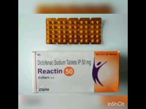 Diclofenac (50mg) reactin 50mg tablet, packaging type: strip...