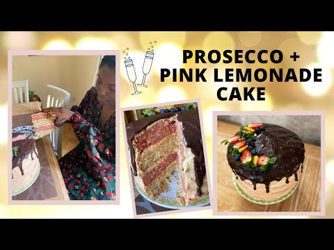 Prosecco & Pink Lemonade Cake | Vegan 4 Layer Celebration Cake