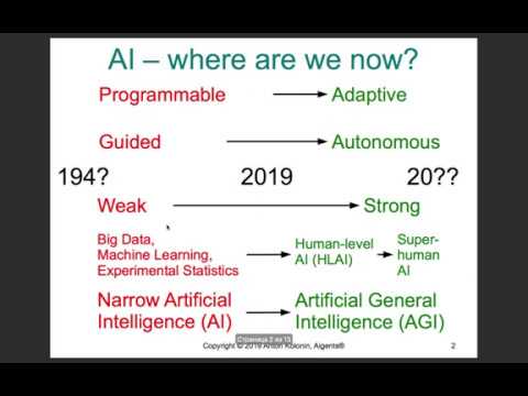 AI/AGI - state of the art in 2019