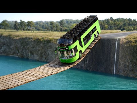 Cars vs Suspension Bridge Challenge #11 in BeamNG Drive!