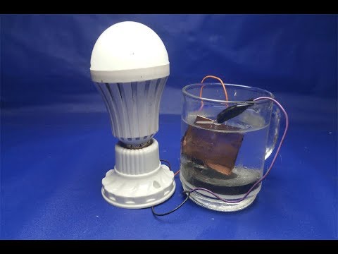 Free energy salt water with LED light bulbs - Experiment science projects at home