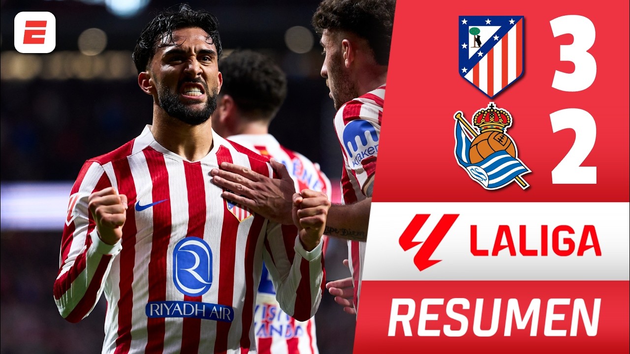 ATLÉTICO DE MADRID SE SALVÓ gracias al DOBLETE de NICO GONZÁLEZ vs REAL SOCIEDAD | Resumen | La Liga