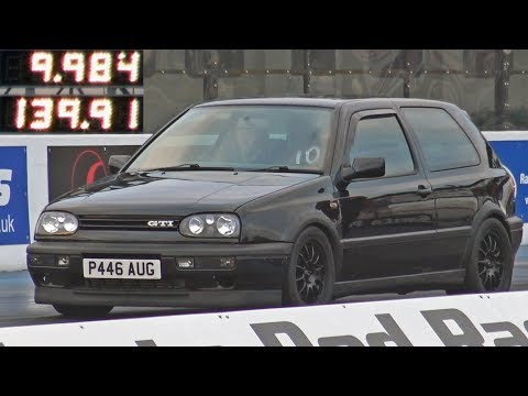 AWD Volvo T5 Powered VW Golf at Santa Pod Raceway