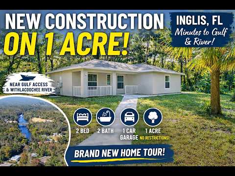 New Construction on 1 Acre in Inglis, FL 🌴 Minutes to Gulf & River | Home Tour MLS#850078