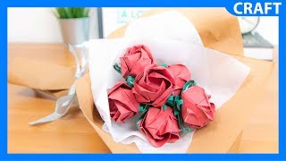 How to Make Paper Rose Bouquet Tutorial | Origami Rose