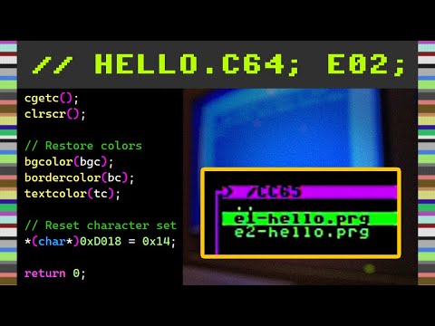 👨‍💻 CC65 E02 | Improving our "Hello world!" C program for the C64! 📺🤓