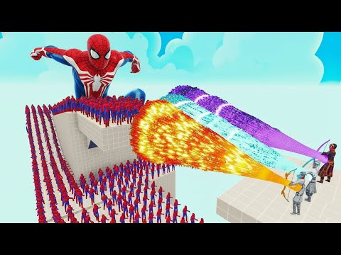 100 Spiderman vs Every God Totally Accurate Battle Simulator (tabs)