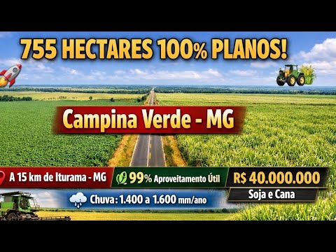 Fazenda à Venda em Campina Verde - MG | 156 Alqueires (Cana e Grãos) no Triângulo Mineiro