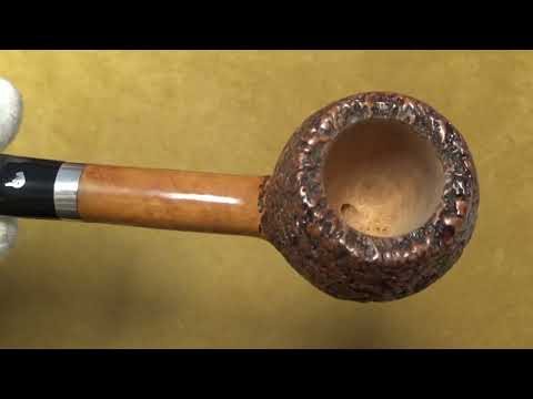 Pipa L'Anatra Rusticata con vera in argento - Apple-Lovat - filtro 9mm - AN110