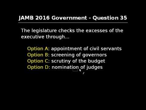 JAMB/UTME Government 2016 Past Questions and Answers: Q31 40