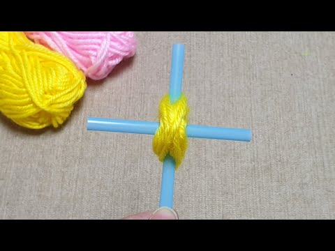 Super easy Woolen Embroidery Trick with Straw - Amazing Hand Embroidery Butterfly Design Ideas