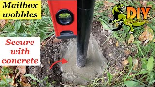 How to secure mailbox post with concrete