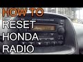 How To Reset Your Honda Radio When You Get Code Message