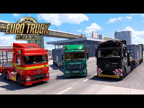 MERCEDES BENZ ACTROS MP2 CONVOY! - Euro Truck Simulator 2 Timelapse
