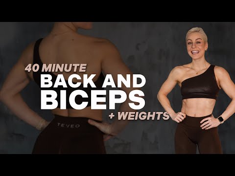40 MIN BACK AND BICEPS WORKOUT | + Weights | Pull Focus | Strength | No Jumping | With Repeat