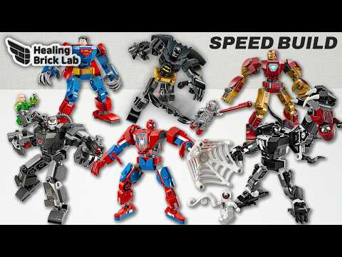 LEGO Spider-Man, Iron man, DC Heroes Mech Collection Speed Build