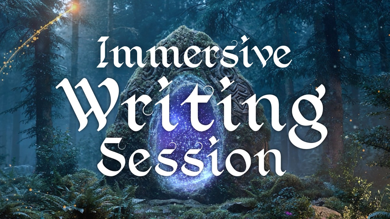 traveling through an elven forest at dusk (but the magic gets darker the longer you write)