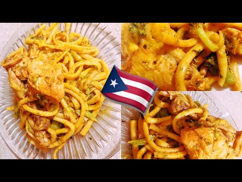Boricua Style Spaghetti & Chicken| Espaguetis con...