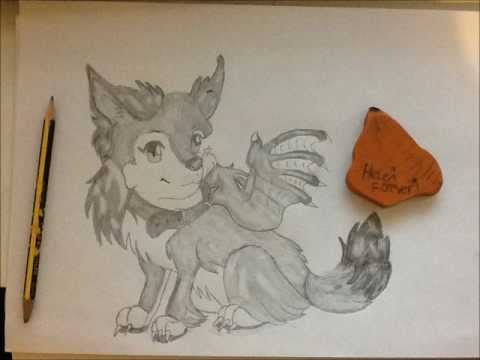 How to draw a cute chibi wolf (for beginners) - YouTube