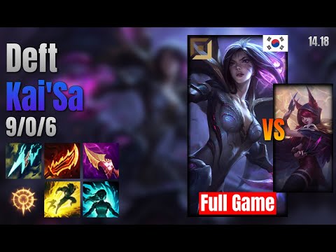 Deft Adc Kai'Sa vs Xayah lol KR solo rank Full Game 14.18