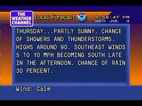 WeatherSTAR 4000 Emulator Clip: 9:58 PM - 07/04/07