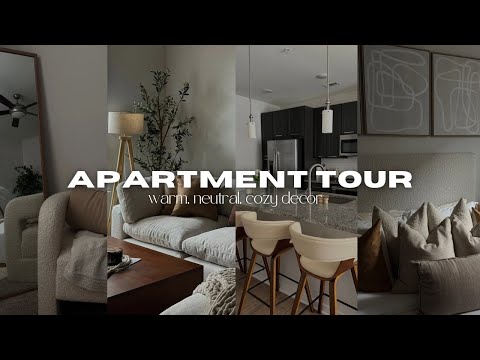 APARTMENT TOUR: fully furnished 2 bedroom charlotte apartment | warm, neutral, & cozy decor