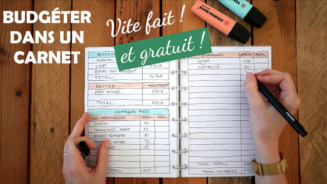 Faire son budget dans un carnet bujo ✨ Budget mensuel gratuit !