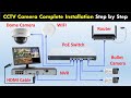 CCTV Camera Installation With NVR IP Camera Hikvision NVR PoE Switch Complete Full Installation