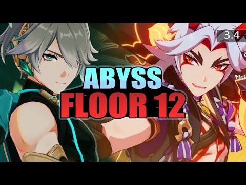 C0 Alhaitham Hyperbloom & C0 Itto Mono Geo | 3.4 Spiral Abyss Floor 12 | 36 Stars | Genshin Impact