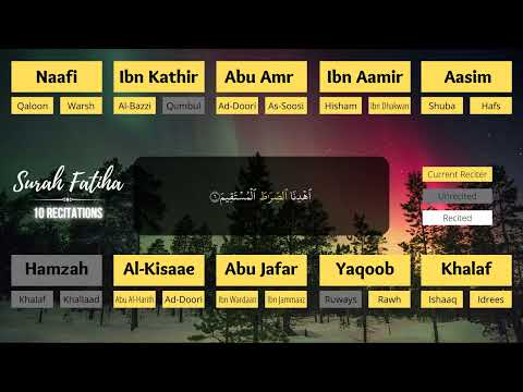 Listen to ALL 10 Recitations of Surah Fatiha! // Qiraat Visualised