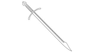 How to draw a Sword - Easy step-by-step drawing lessons for kids
