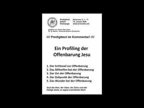 19.01.2020 - Ein Profiling der Offenbarung Jesu